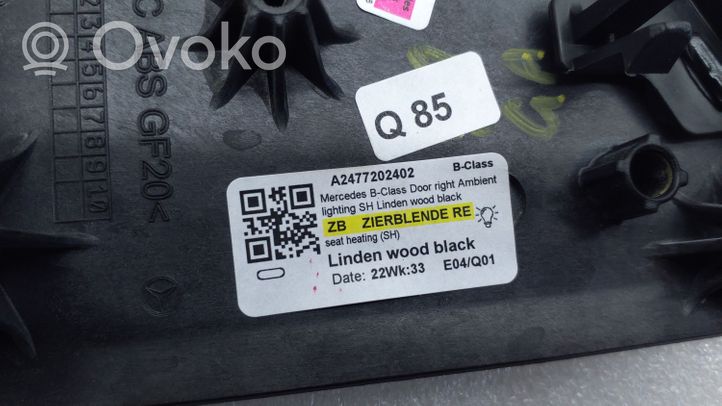 Mercedes-Benz GLB x247 Inne elementy wykończeniowe drzwi przednich A2477202402