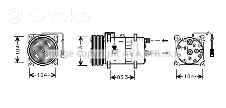 Peugeot 405 Compresseur de climatisation 6453H6