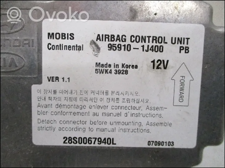 Hyundai i20 (PB PBT) Turvatyynyn ohjainlaite/moduuli 28S0067940L