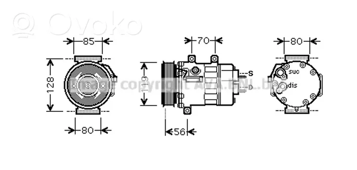 Fiat Scudo Compressore aria condizionata (A/C) (pompa) 9686061980