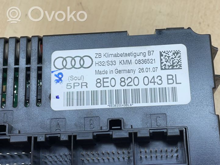 Audi A4 S4 B7 8E 8H Interruttore ventola abitacolo 8E0820043BL