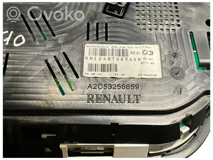 Renault Megane III Speedometer (instrument cluster) 248106944R