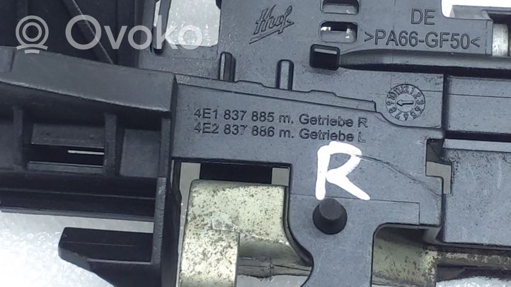 Audi A8 S8 D3 4E Support extérieur, poignée de porte arrière 4E1837885