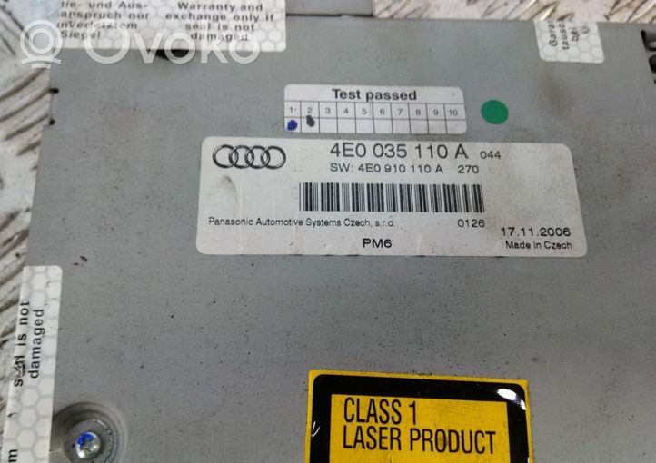 Audi A6 S6 C6 4F Unité principale radio / CD / DVD / GPS 4E0035110A