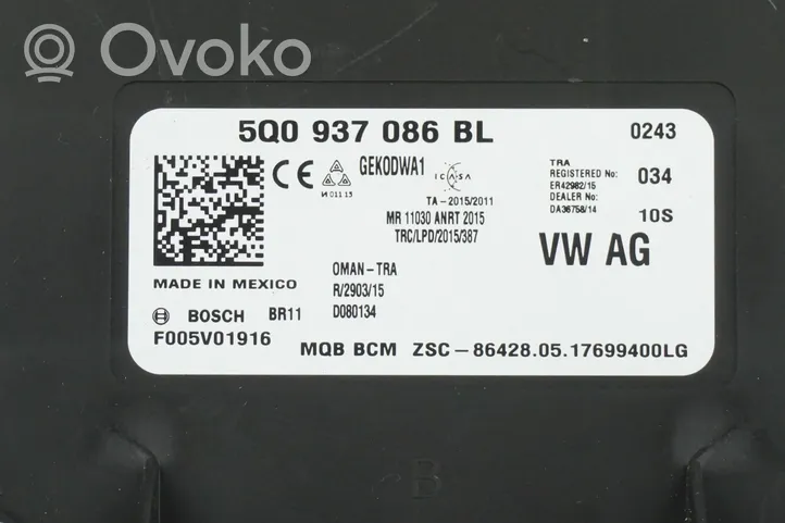 Skoda Octavia Mk3 (5E) Moduł / Sterownik komfortu 5Q0937086BL