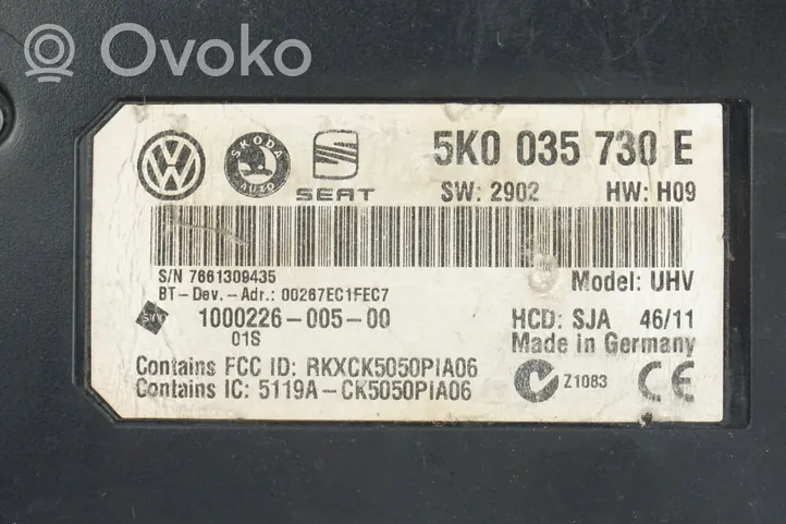 Skoda Octavia Mk3 (5E) Unidad de control/módulo de bluetooth 5K0035730E