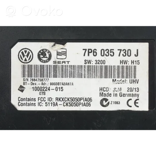 Volkswagen PASSAT B7 Bluetoothin ohjainlaite/moduuli 7P6035730J