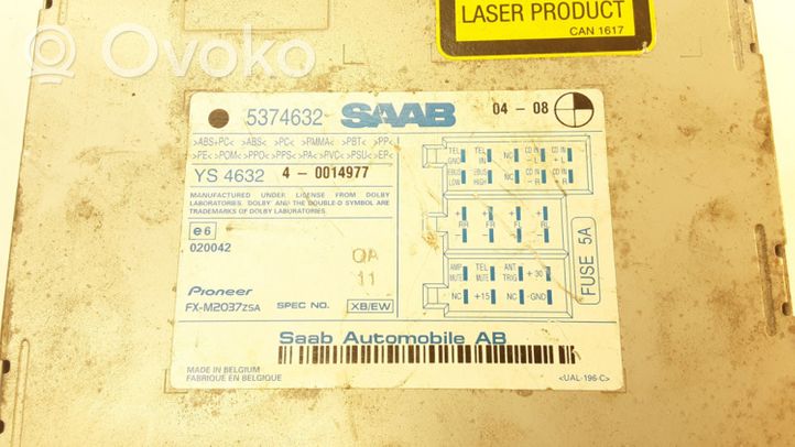 Saab 9-3 Ver1 Unidad delantera de radio/CD/DVD/GPS 5374632