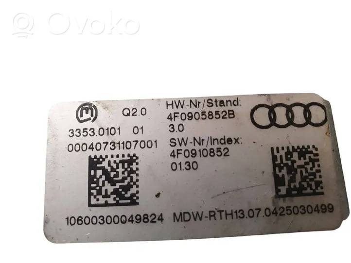 Audi A6 S6 C6 4F Moottorinohjausyksikön sarja ja lukkosarja 4F0905852B