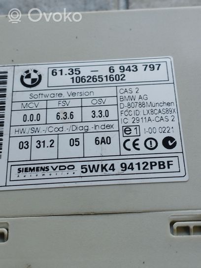 BMW 5 E60 E61 Unité de contrôle module CAS 61356943797