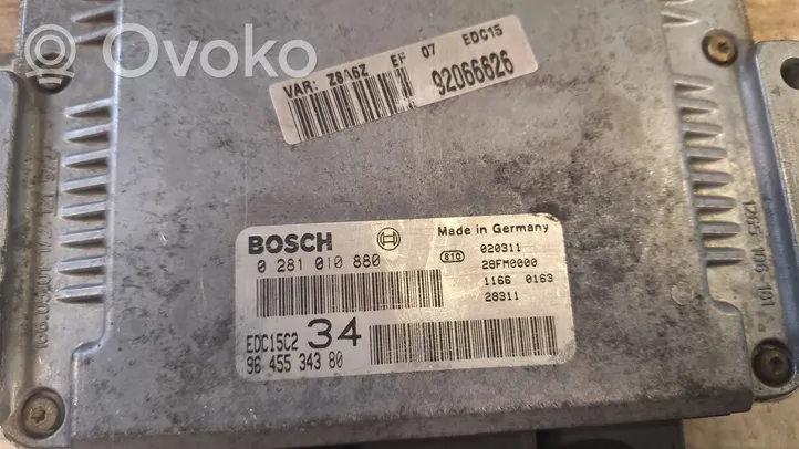 Peugeot 607 Sterownik / Moduł ECU 0281010880