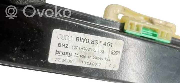 Audi A4 S4 B9 Elektryczny podnośnik szyby drzwi przednich 8W0837461