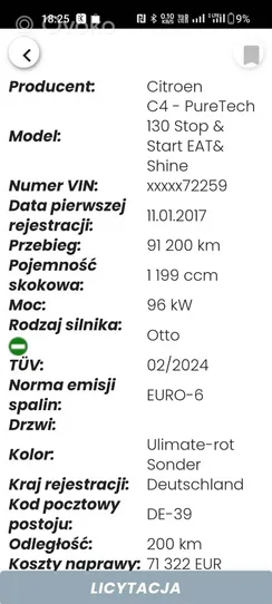 Citroen C4 II Galinės durys 