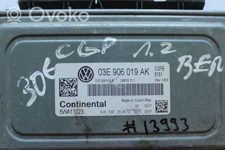 Volkswagen Polo V 6R Блок управления двигателя 03E906019AK