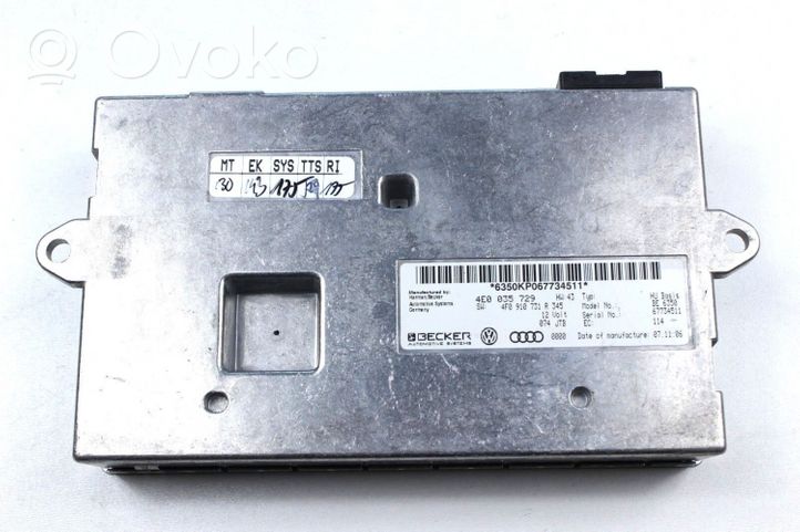 Audi A8 S8 D3 4E Module unité de contrôle Bluetooth 4E0035729