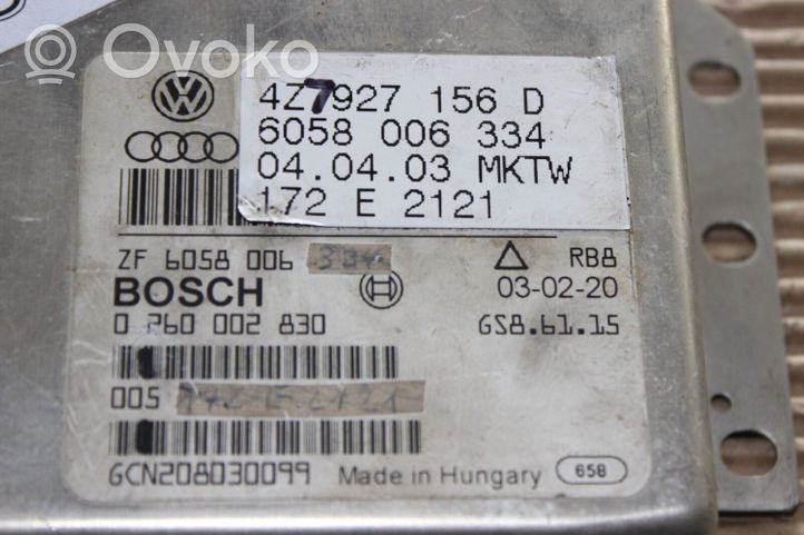 Audi A6 Allroad C5 Module de contrôle de boîte de vitesses ECU 4Z7927156D