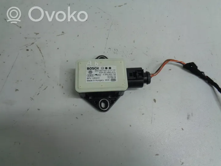 Audi A5 8T 8F ESP (elektroniskās stabilitātes programmas) sensors (paātrinājuma sensors) 8K0907637C