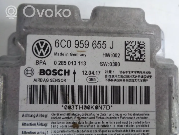 Volkswagen Polo V 6R Centralina/modulo airbag 6C0959655J