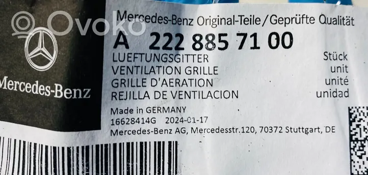 Mercedes-Benz S W222 Mascherina inferiore del paraurti anteriore A2228857100
