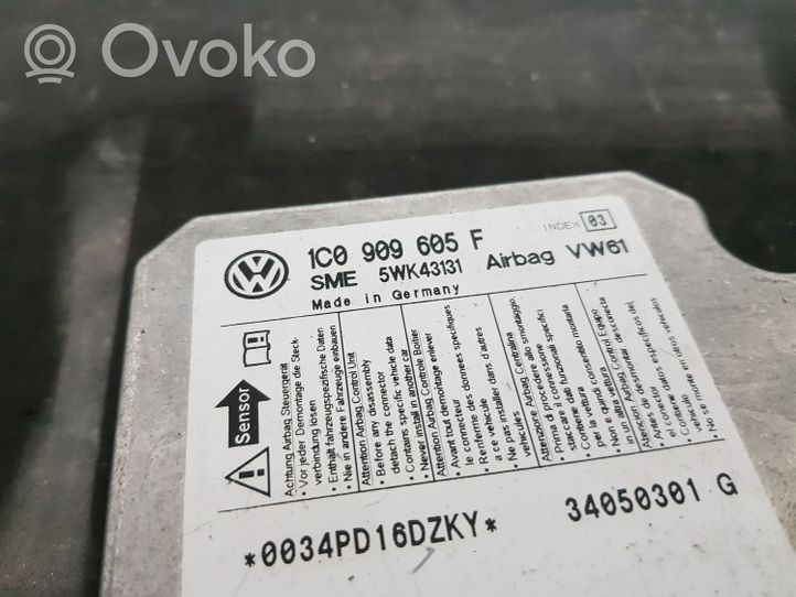 Volkswagen Golf V Sterownik / Moduł Airbag 1C0909605F