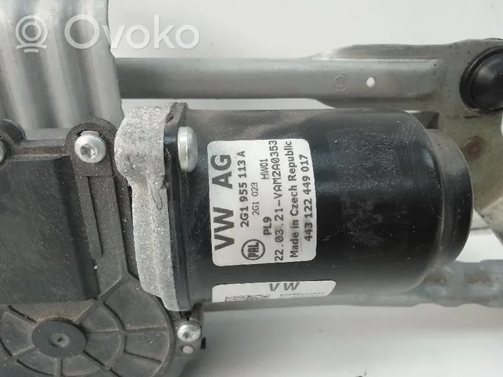 Volkswagen Polo VI AW Mechanizm i silniczek wycieraczek szyby przedniej / czołowej 2G1955113A