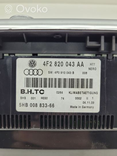 Audi A6 S6 C6 4F Ilmastoinnin ohjainlaite 4F2820043AA