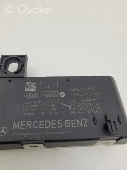 Mercedes-Benz GLE (W166 - C292) Centralina/modulo portellone/bagagliaio A2929003001