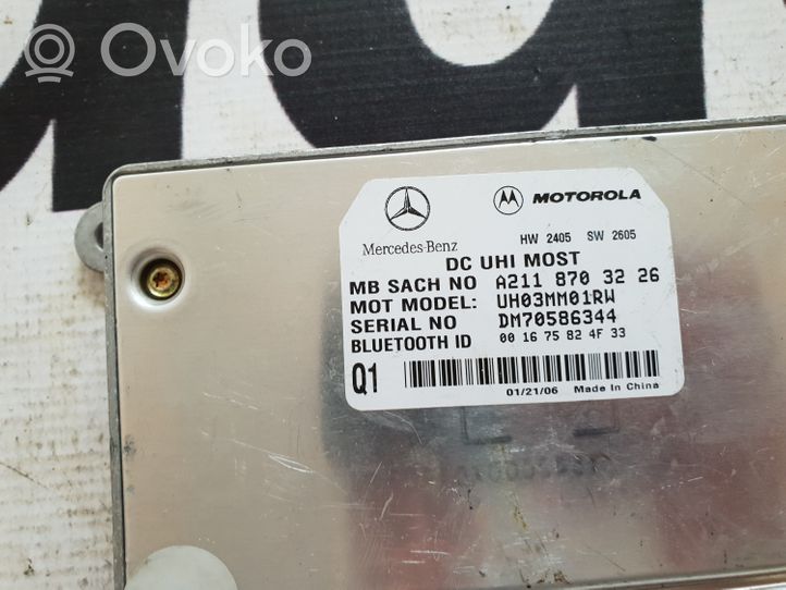 Mercedes-Benz C W203 Bluetoothin ohjainlaite/moduuli A2118703226