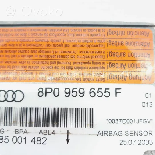 Audi A3 S3 8P Turvatyynyn ohjainlaite/moduuli 8P0959655F