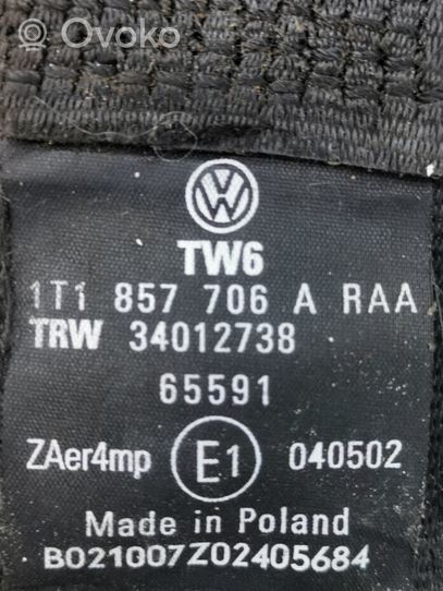 Volkswagen Cross Touran I Pas bezpieczeństwa fotela przedniego 1T1857706A