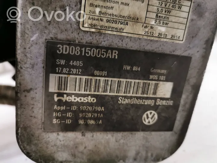 Volkswagen Phaeton Unité de préchauffage auxiliaire Webasto 3D0815005AR