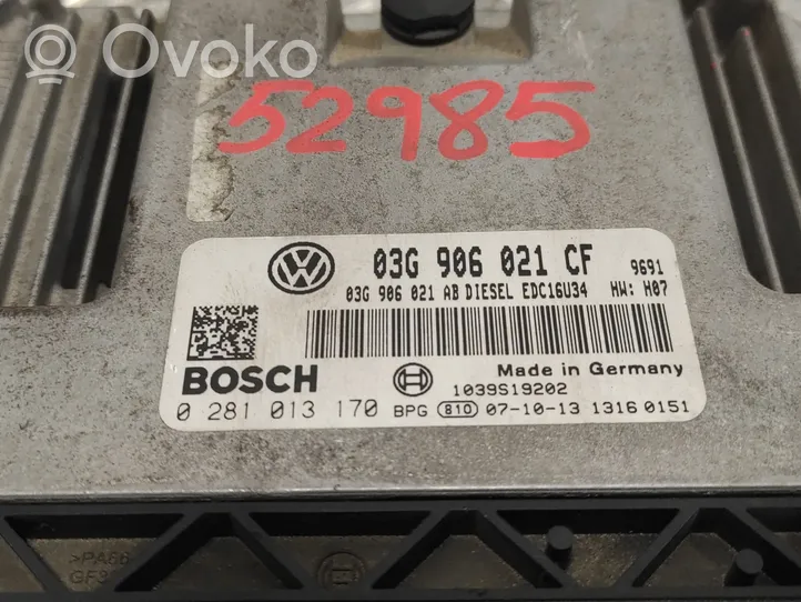 Volkswagen Eos Dzinēja vadības bloks 0281013170