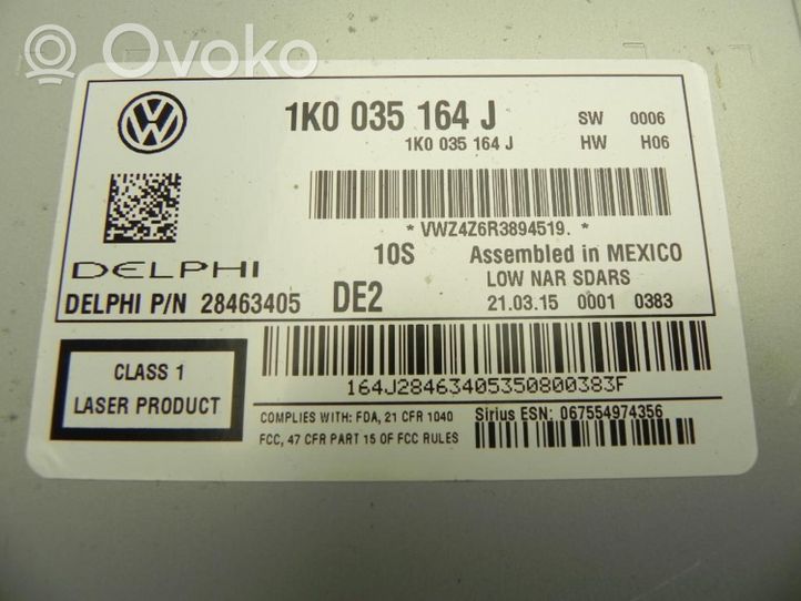 Volkswagen Jetta IV Radio/CD/DVD/GPS-pääyksikkö 1K0035164J