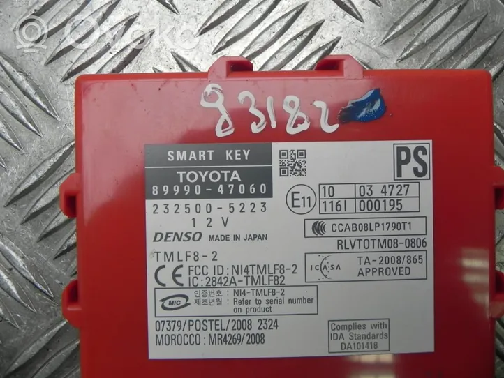 Toyota Prius (XW30) Moduł / Sterownik systemu uruchamiania bezkluczykowego 8999047060