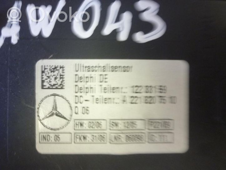 Mercedes-Benz S W221 Interrupteur de contrôle du volume A2218207510