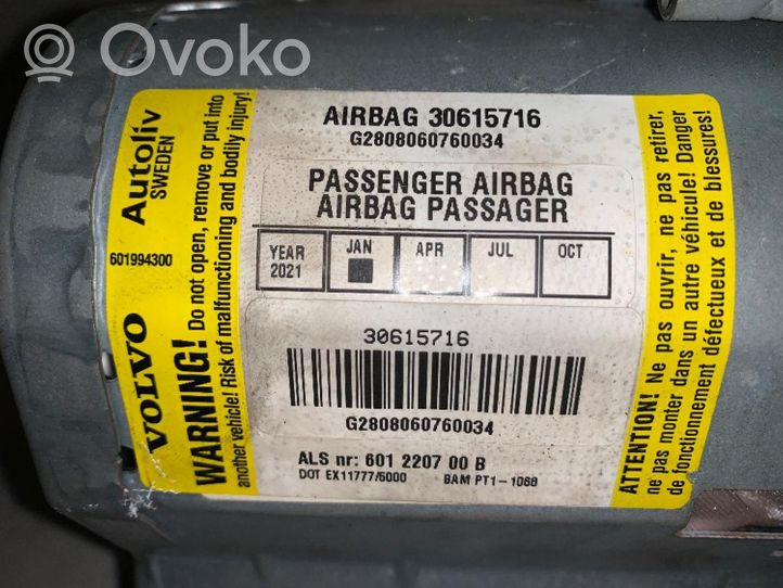 Volvo S40 Poduszka powietrzna Airbag pasażera 30615716