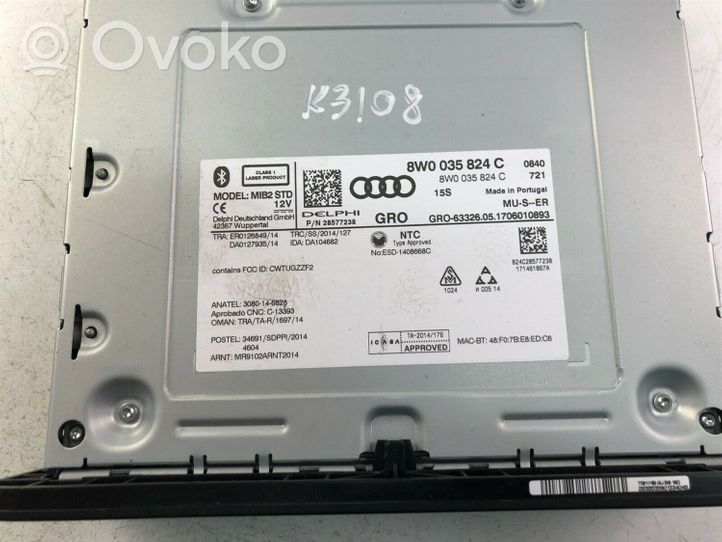 Audi A4 S4 B9 Radio/CD/DVD/GPS-pääyksikkö 8W0035824C