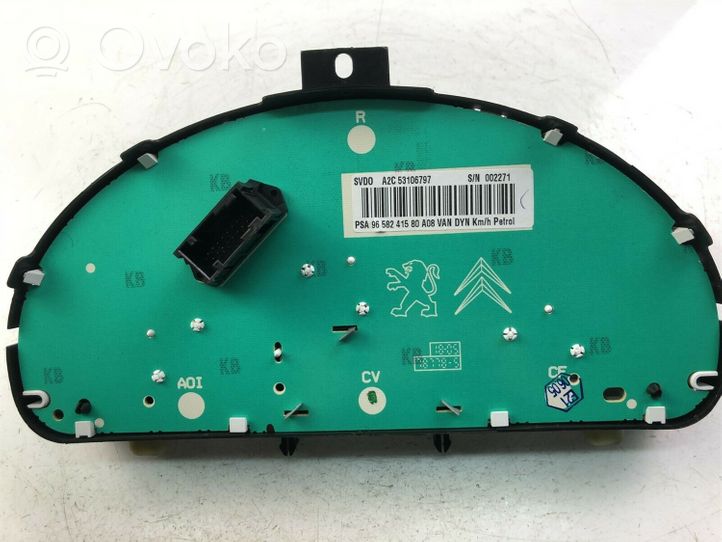 Peugeot 1007 Compteur de vitesse tableau de bord 9658241580