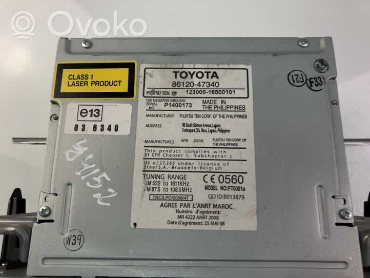 Toyota Prius (XW30) Radio/CD/DVD/GPS-pääyksikkö 8612047340