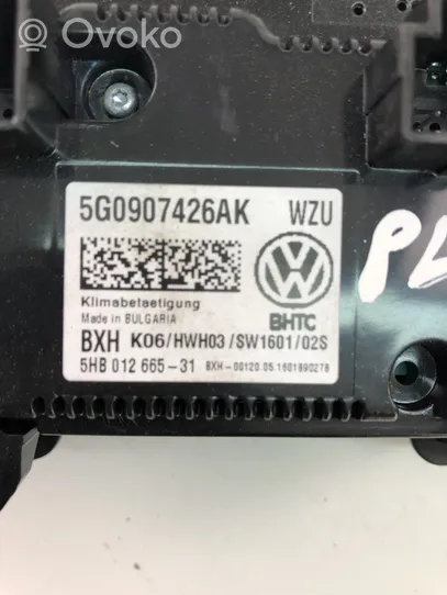 Volkswagen Golf VII Unité de contrôle climatique 5G0907426AK