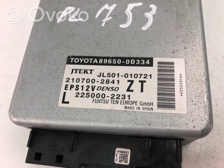 Toyota Yaris Ohjaustehostimen ohjainlaite/moduuli 896500D334