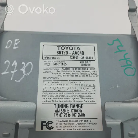 Toyota Camry Radija/ CD/DVD grotuvas/ navigacija 86120AA040