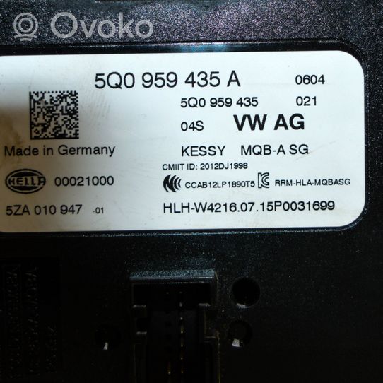 Audi A3 S3 8V Beraktės sistemos KESSY (keyless) valdymo blokas/ modulis 5Q0959435A