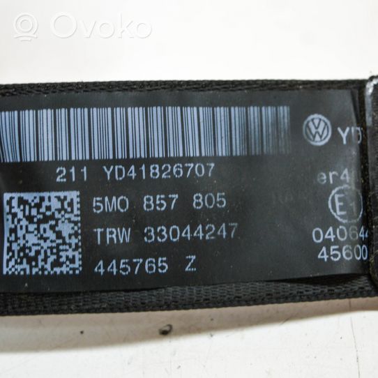 Volkswagen Golf Plus Pas bezpieczeństwa fotela tylnego 5M0857805