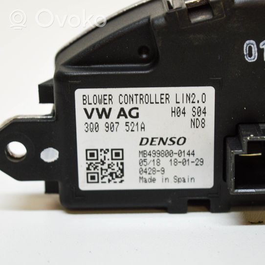 Volkswagen PASSAT B8 Heater blower motor/fan resistor 3Q0907521A