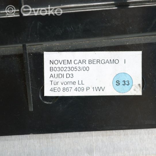 Audi A8 S8 D3 4E Etuoven verhoilu (käytetyt) 4E0867409P