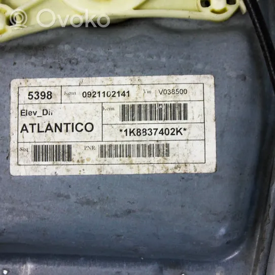 Volkswagen Scirocco Etuoven ikkunan nostin moottorilla 1K8837402K