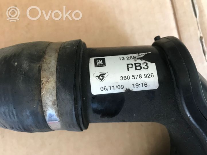 Opel Astra J Tube d'admission de tuyau de refroidisseur intermédiaire 13265273