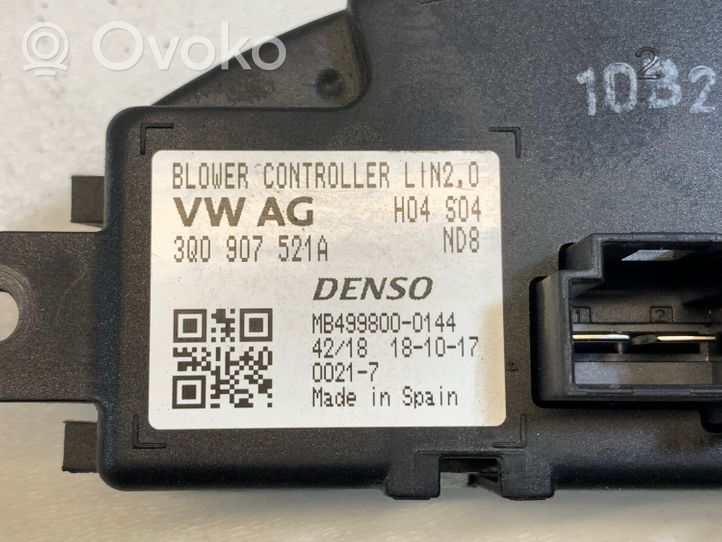 Volkswagen PASSAT B8 Heater blower fan relay 3Q0907521A