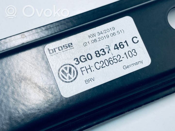 Volkswagen PASSAT B8 Mechanizm podnoszenia szyby przedniej bez silnika 3G0837461C